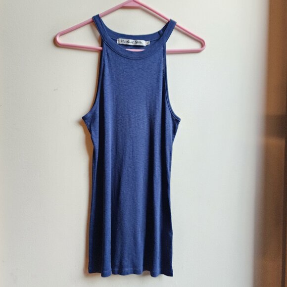 Michael Stars Royal Blue Halter Tank Top One Size - Picture 1 of 13